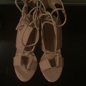 Beige with mirror(gold) heels